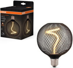 OSRAM E27 LED 3, 5W, 130 lm, 1800 K, candlelight, dimmelhető, fekete üveg-15 W izzó helyett - Star+ Deco Globe DIM filament (4058075840287)