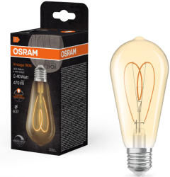 OSRAM E27 LED Vintage, 4, 9W, 470 lm, 2200 K, candlelight, dimmelhető, arany színű színű üveg-40 W izzó helyett - Vintage 1906 Classic Heart Filament ST64 (4058075836983)