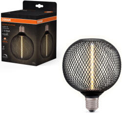 OSRAM E27 LED 3, 5W, 110 lm, 1800 K, candlelight, dimmelhető, fekete üveg-10 W izzó helyett - Star+ Deco Globe DIM filament (4058075840249)