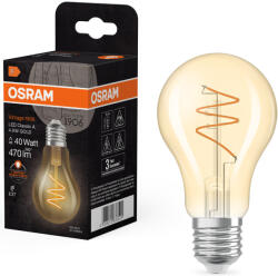 OSRAM E27 LED Vintage, 4, 9W, 470 lm, 2200 K, candlelight, arany színű színű üveg-40 W izzó helyett - Vintage 1906 Classic A60 Gold (4058075836525)
