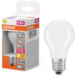 OSRAM E27 LED 2, 2W, 300 lm, 2700 K, melegfehér, dimmelhető, opál üveg-25 W normál izzó helyett - Superstar+ Classic A (4099854084072)