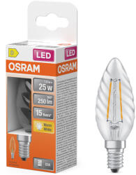OSRAM E14 LED gyertya, 1, 8W, 250 lm, 2700 K, melegfehér, áttetsző üveg-25 W izzó helyett - Star Classic BW filament (4099854466595)