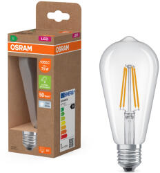 OSRAM E27 LED Edison, 5W, 1055 lm, 4000 K, hidegfehér, áttetsző üveg-75 W izzó helyett - Superstar+ Classic Edison filament (4058075839786)