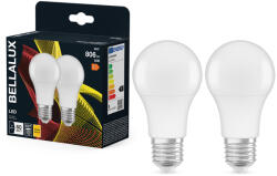 Bellalux E27 LED, 8W, 806 lm, 2700 K, melegfehér, opál műanyag-60 W normál izzó helyett, 2 darabos - Classic A (4058075157026)