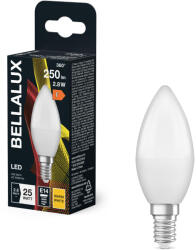 Bellalux E14 LED gyertya, 2, 8W, 250 lm, 2700 K, melegfehér, opál műanyag-25 W izzó helyett - Classic B (4058075128286)