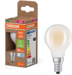 OSRAM E14 LED kisgömb, 1, 2W, 255 lm, 4000 K, hidegfehér, opál üveg-25 W izzó helyett - Superstar+ Classic P (4058075839403)