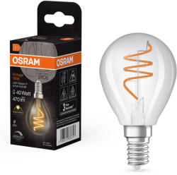 OSRAM E14 LED kisgömb, 4, 6W, 470 lm, 2700 K, melegfehér, dimmelhető, áttetsző üveg-40 W izzó helyett - Vintage 1906 Classic P45 (4058075836747)