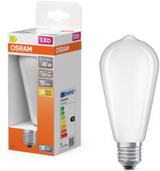 OSRAM E27 LED Edison, 3, 4W, 470 lm, 2700 K, melegfehér, opál üveg-40 W izzó helyett - Star Classic (4099854467714)