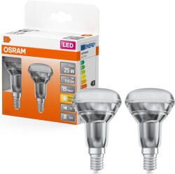 OSRAM E14 LED reflektor, 1, 5W, 110 lm, 2700 K, melegfehér, áttetsző üveg-25 W izzó helyett, 2 darabos - Star Spot R50 (4058075096820)