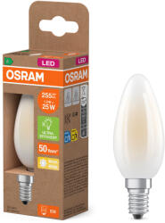 OSRAM E14 LED gyertya, 1, 2W, 255 lm, 2700 K, melegfehér, opál üveg-25 W izzó helyett - Superstar+ Classic B (4058075839267)