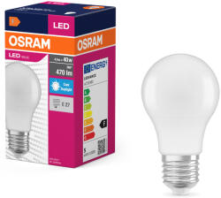 OSRAM E27 LED 4, 9W, 470 lm, 6500 K, daylight, opál műanyag-40 W normál izzó helyett - Value Classic A (4099854109676)