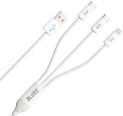 Blueo Cablu de Date USB-A la 2x USB-C, Lightning, Fast Charging - Blueo - White (KF2354500) - pcone