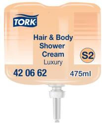 Tork Folyékony szappan, 475 ml, S2 rendszer, TORK "Mini Luxury", tusoláshoz és hajmosáshoz 420662 (420662)