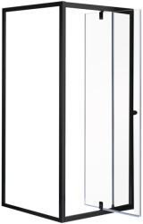 Leziter Flexi falsíkra szerelhető szögletes zuhanykabin 80x80 cm zuhanytálca nélkül fekete (LF011B_LF1280B) - geminiduo