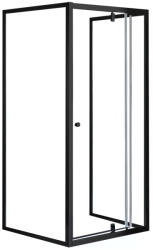 Leziter Flexi falsíkra szerelhető szögletes zuhanykabin 90x90 cm zuhanytálca nélkül fekete (LF011B_LF1290B) - geminiduo