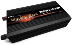 Houli Power Inverter invertor de tensiune de la 12V la 230V, 2000W/4000W, undă sinusoidală pură, 1 priză (HPZD0020U 12V/50Hz/230V/EU)