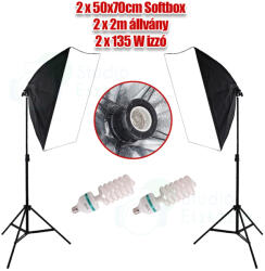 Softbox szett 2x135W, 2x2m állvánnyal