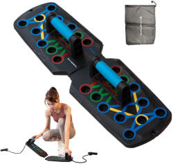 CITYSPORTS Összecsukható fekvőtámasz tábla ellenállás szalagokkal fekete