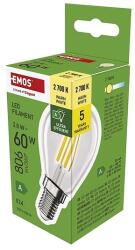 EMOS LED izzó Filament Mini Globe / E14 / 3, 8 W (60 W) / 806 lm / meleg fehér (ZF1A42)