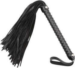 LateToBed - bici texturat pentru spanking - piele neagră 48cm (8436615007202)