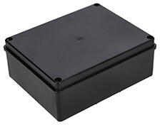  S-BOX sima falú kötődoboz csavaros fedéllel, (245x195x95 mm) IP65, fekete (S-BOX 516CZ)
