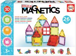 Educa Építőjáték 3D mágneses kicsi Magnetics Building Tiles Educa 26 színes átlátszó elemek (20022)
