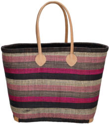 Piero Erbacci Florence Piero Erbacci Rieten fekete-rózsaszín nagy női strandtáska (21523316)