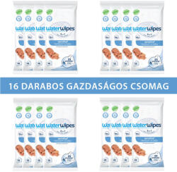 WaterWipes Biológiailag Lebomló Törlőkendők Műanyagmentes 16x28db - 99, 9% Tisztított Víz és Grapefruit Kivonat, Újszülöttkortól (448db) (420033_NEW)