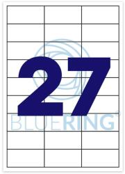 BLUERING Etikett címke, 70x32mm, 100 lap, 27 címke/lap Bluering® - nyomtassingyen