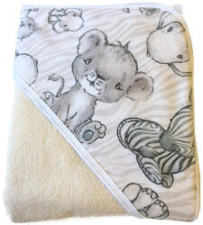  Nedvszívó frottír pamut törölköző kapucnival 110*110 cm - Bézs szafari