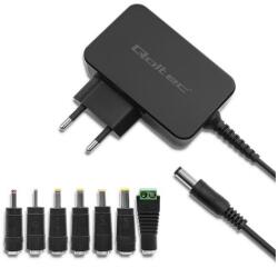 Qoltec Univerzális tápegység 30W | 12V | 2.5A | Kompakt | MultiPlug | 7 csatlakozó (51736)