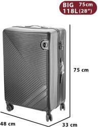 Dollcini ABS Keményfedeles Bőrönd - Több Méretben és Színben - Fekete - 75x 33 x 48cm (357910-221A)