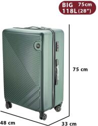 Dollcini ABS Keményfedeles Bőrönd - Több Méretben és Színben - Zöld - 75x 33 x 48cm (357910-223A)