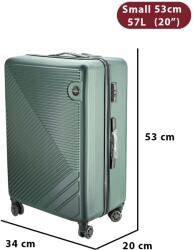 Dollcini ABS Keményfedeles Bőrönd - Több Méretben és Színben - Zöld - 53x 20 x 34cm (357910-223C)