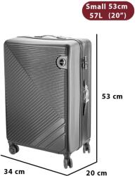 Dollcini ABS Keményfedeles Bőrönd - Több Méretben és Színben - Fekete - 53x 20 x 34cm (357910-221C)