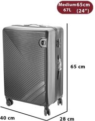 Dollcini ABS Keményfedeles Bőrönd - Több Méretben és Színben - Fekete - 65x 28 x 40cm (357910-221B)