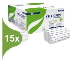 Lucart Eco Z20 környezetbarát keskenyített hajtogatott kéztörlő - fehér 2 rétegű, 200 lapos 8Karton - 15 csomag), 864062