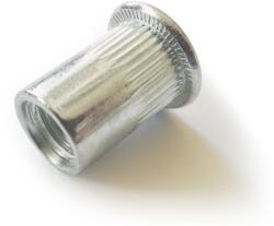  Szegecsanya acél - Lapos fejű, peremes, kerek, rovátkolt, nyitott - M10x21/13 mm (1, 0-3, 5) (SZA A M10x21/13 LF) - agrotrade