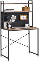 Intenso Home íróasztal / számítógépasztal polcokkal mágnestáblával 84x50cm | Masszív fém váz, fekete - Modern tölgy szín (INT-XXZ8450148TG)