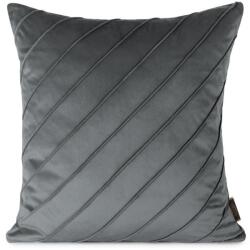 Eurofirany Nala3 bársony párnahuzat varrott mintával Acélszürke 45x45 cm