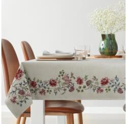 EUROFIRANY Egzotikus virágmintás gobelin asztalterítő zsenília fonalból Natúr 140x180 cm +/-5%