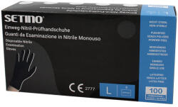 Dobozos gumikesztyű Setino Nitril Fekete 100db-os L - hajvagogepek