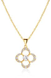 SAVICKI Colier floare din aur 585 cu diamant alb 0.15 ct 42 cm
