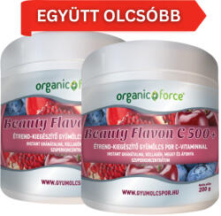 Organic Force 2 db-os Beauty Flavon C 500+ gyümölcs szuperkoncentrátum por C-vitaminnal, kollagénnel - csomag