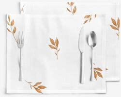 Goldea pamut reggeliző alátét - barna őszi levelek - 2db 30 x 40 cm