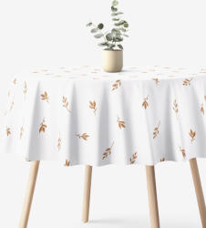 Goldea kör alakú pamut terítő - barna őszi levelek Ø 120 cm