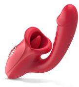 Teazers Dildo klitorisz stimulátorral Piros