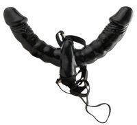 Fetish Fantasy Vibrator Dublu Strap-On cu Vibrații