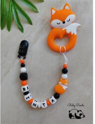 Baby Panda Névre szóló rágcsalánc - Alvó róka - narancssárga