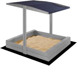 Sersimo Lada nisip din lemn cu acoperis reglabil si capac, pliabila, 120x120x120 cm, gri Household NewTrend